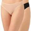 Organic Cotton Antimicrobial Thong (Pack Of 2)-ISP054-Black_Skin