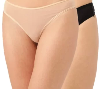 Organic Cotton Antimicrobial Thong (Pack Of 2)-ISP054-Black_Skin