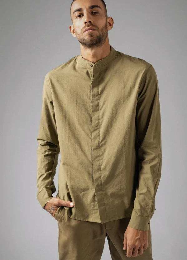 Olive Mandarin Shirt - Image 5