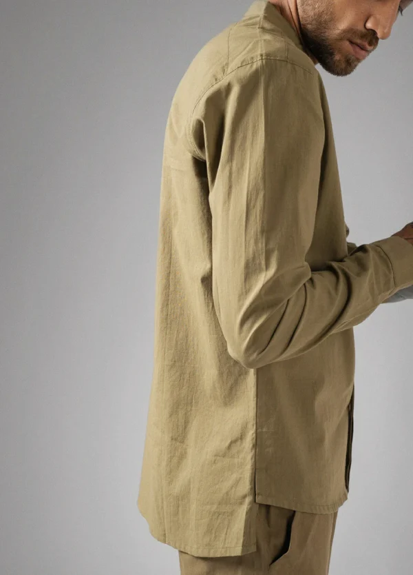 Olive Mandarin Shirt - Image 4