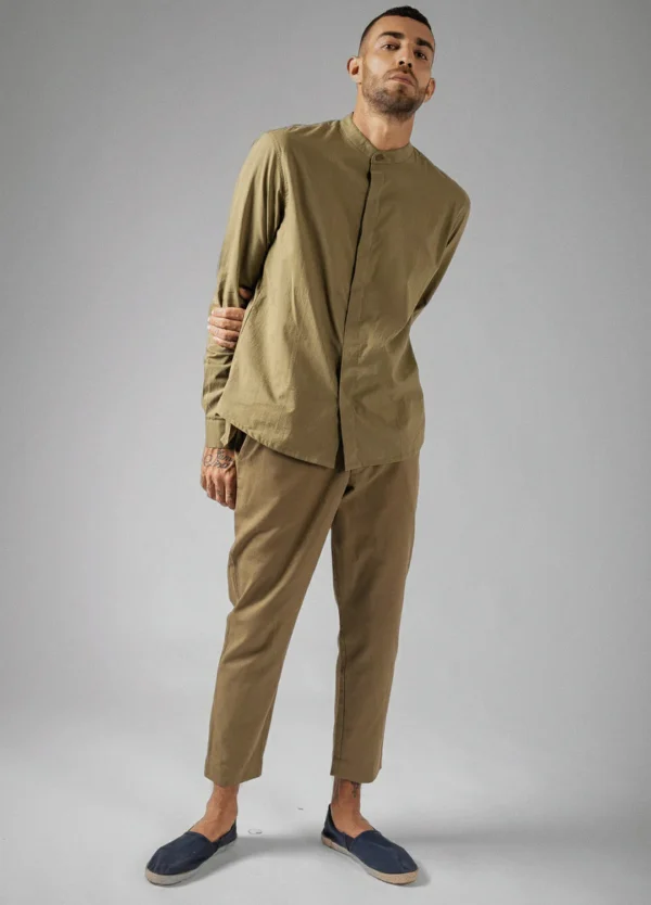 Olive Mandarin Shirt - Image 3