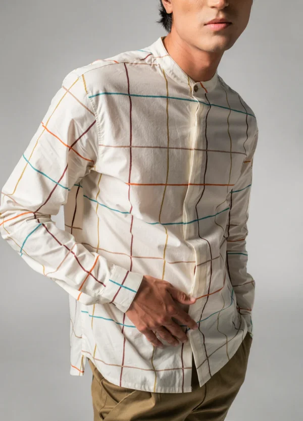 Plaid Mandarin Shirt - Image 6