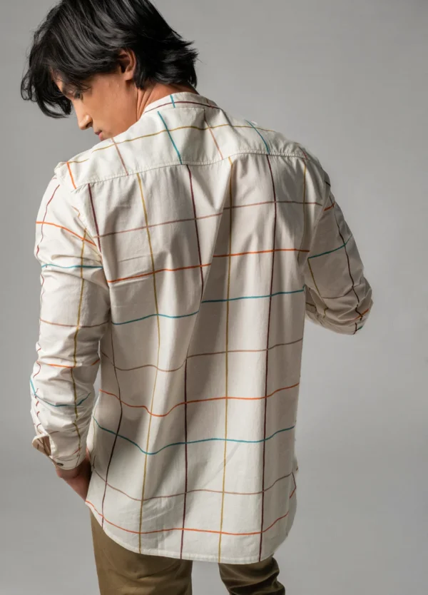 Plaid Mandarin Shirt - Image 4