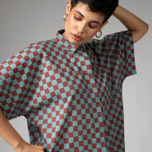 Syrah Checkers Shirt Dress