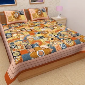 Block Print Cotton Double Bed Sheet