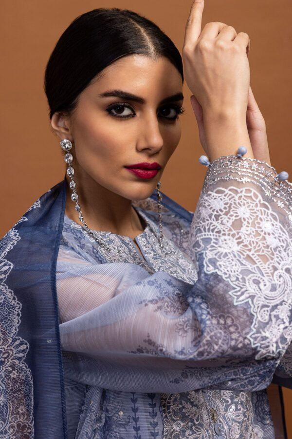 Khaadi Eid Festive Lawn 2023 | bpo23103_blue - Image 2