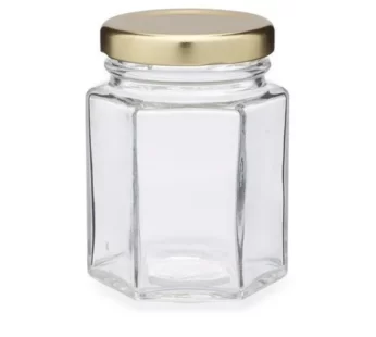 Tin 100ml Hexagonal Glass Jar