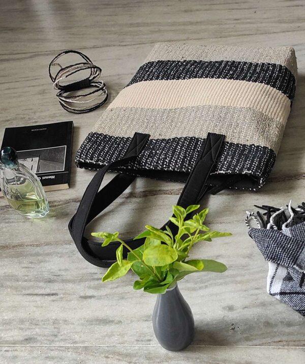 Handwoven Paper Yarn Tote Bag - Image 2