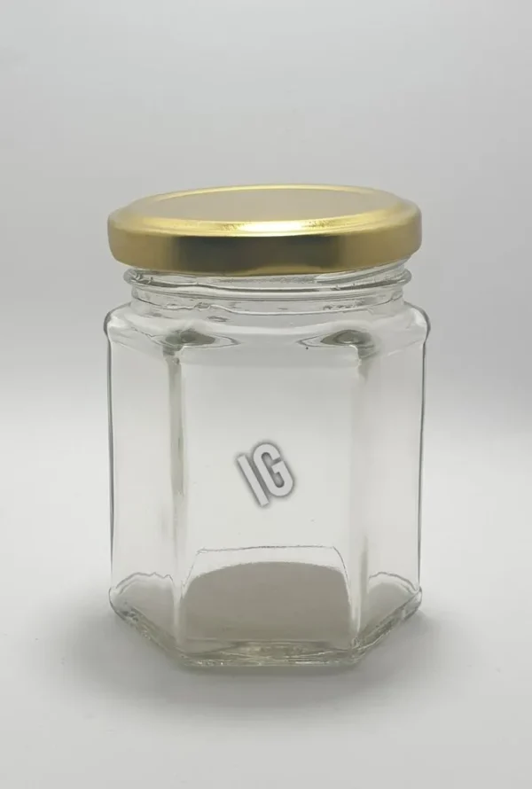 Lug Cap - Tin 200ml Hexagonal Glass Jar