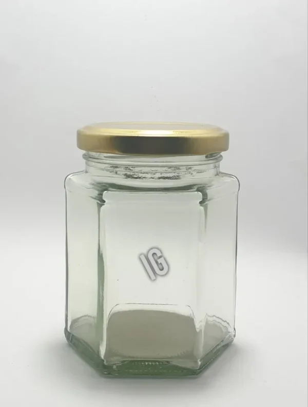 Tin 100ml Hexagonal Glass Jar - Image 2