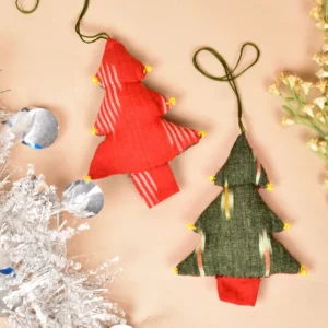 Christmas decorations - fabric Christmas tree- set of two
