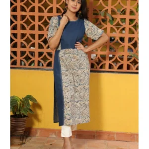 Blue Kalamkari Print Kurta