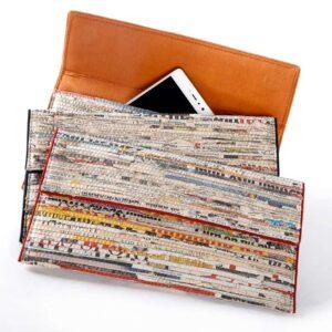 Handwoven Newspaper Envelop Clutch – Maroon