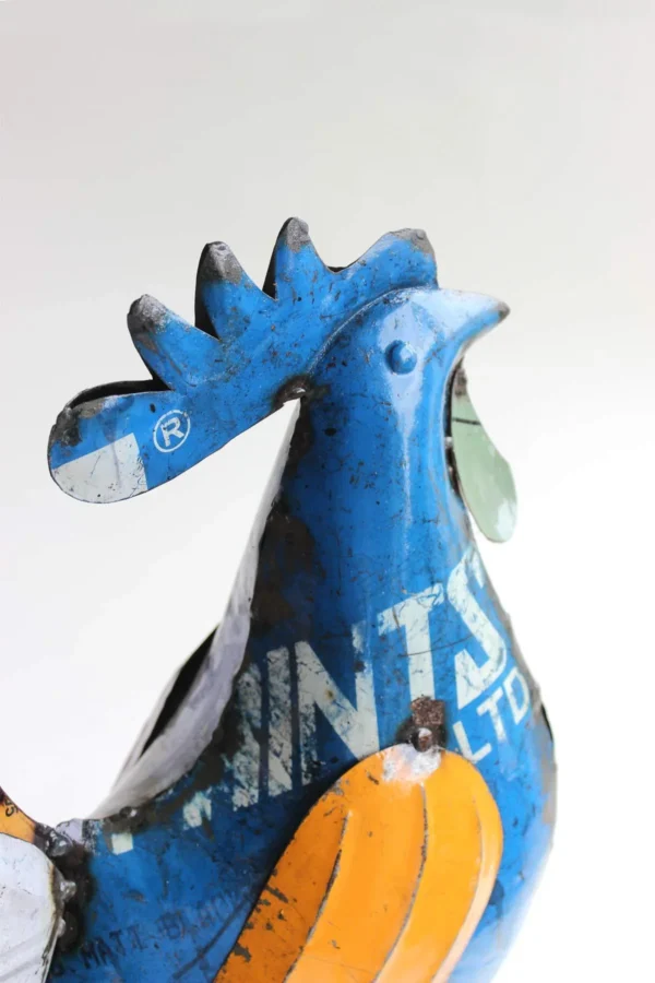 Rocky The Rooster Animal Figurine (Recycled Metal) - Image 2