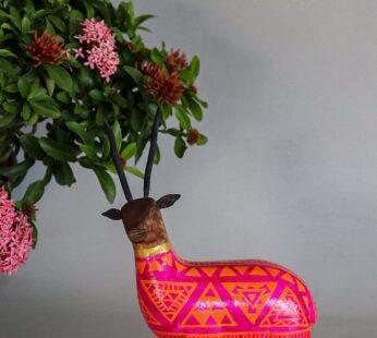 Dancing Deer Hand Painted Animal Figurine