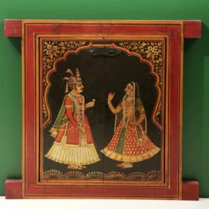13" Hand Painted King And Queen Romance Painting Jharokha (Window) | Handmade