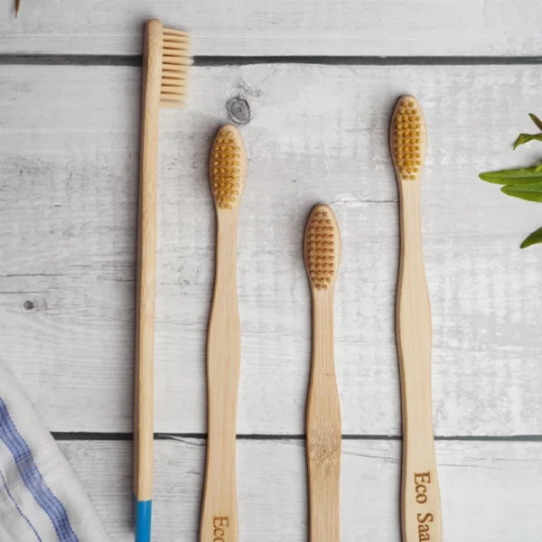 Pack of 4 Natural Bamboo Toothbrush for Adults - Image 2