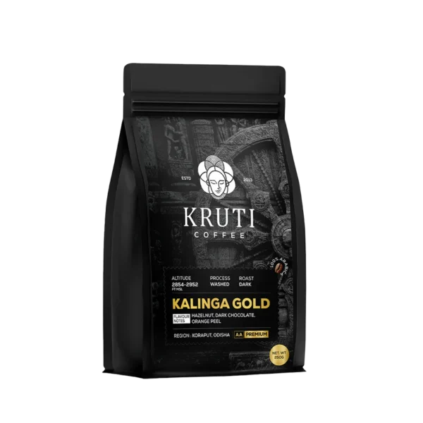 Kruti Coffee - Kalinga Gold ( 100% Arabica Coffee Beans, Dark Roast, 250 Gm)