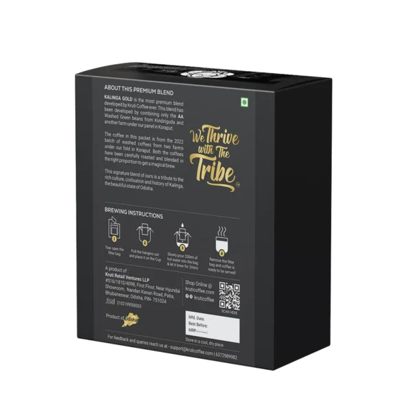 Kruti Coffee - Kalinga Gold Drip Bag | Dark Roast - Pack of 5 - Image 2