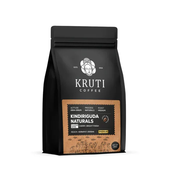 Kruti Coffee - Kindiriguda Naturals ( 100% Arabica Coffee Beans, Medium Roast, 250 Gm)