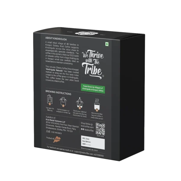 Kruti Coffee - Kindiriguda Naturals Drip Bag | Medium Roast - Pack of 5 - Image 2