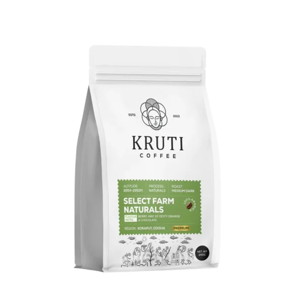 Kruti Coffee - Select Farm Naturals ( 100% Arabica Coffee Beans, Medium Roast, 250 Gm)