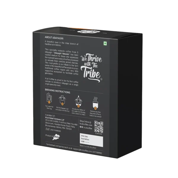 Kruti Coffee - Udaygiri Naturals Drip Bag | Medium Roast - Pack of 5 - Image 2