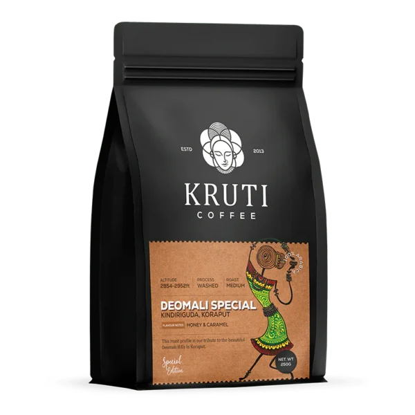 Kruti Coffee - Deomali Special ( 100% Arabica Coffee Beans, Medium Roast, 250 Gm)