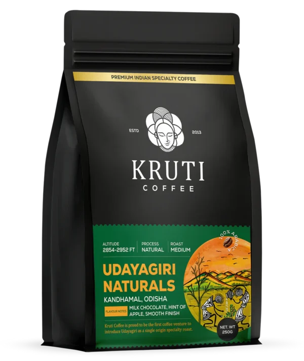 Kruti Coffee - Udaygiri Naturals ( 100% Arabica Coffee Beans, Medium Roast, 250 Gm)