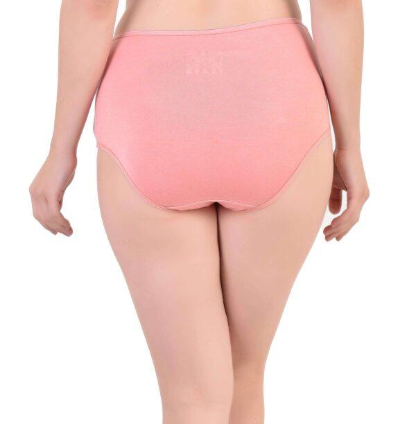 Bamboo Fabric Women's Hipster Panty | Peach and Black | Set of 2 - Image 3