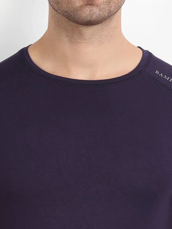 Bamboo Fabric Navy T-shirt For Men - Image 2