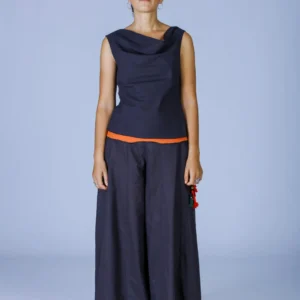 Black Organic Cotton Palazzo Pants