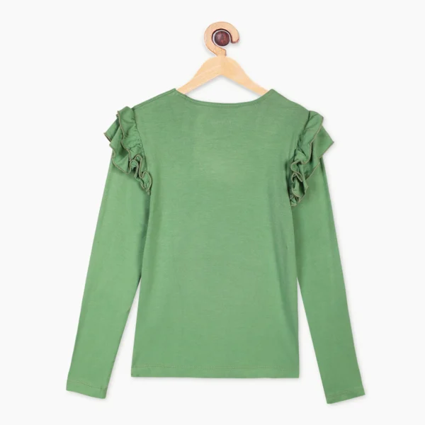 Bamboo Fabric Girl's Ruffled Shoulder Top | Anti-bacterial, Anti-viral Collection - Image 4
