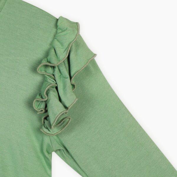 Bamboo Fabric Girl's Ruffled Shoulder Top | Anti-bacterial, Anti-viral Collection - Image 3