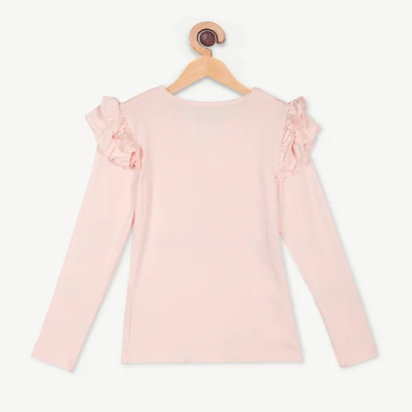 Bamboo Fabric Girl's Ruffled Shoulder Top | Anti-bacterial, Anti-viral Collection - Image 5