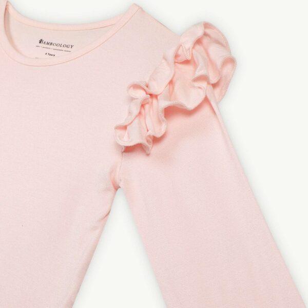 Bamboo Fabric Girl's Ruffled Shoulder Top | Anti-bacterial, Anti-viral Collection - Image 4