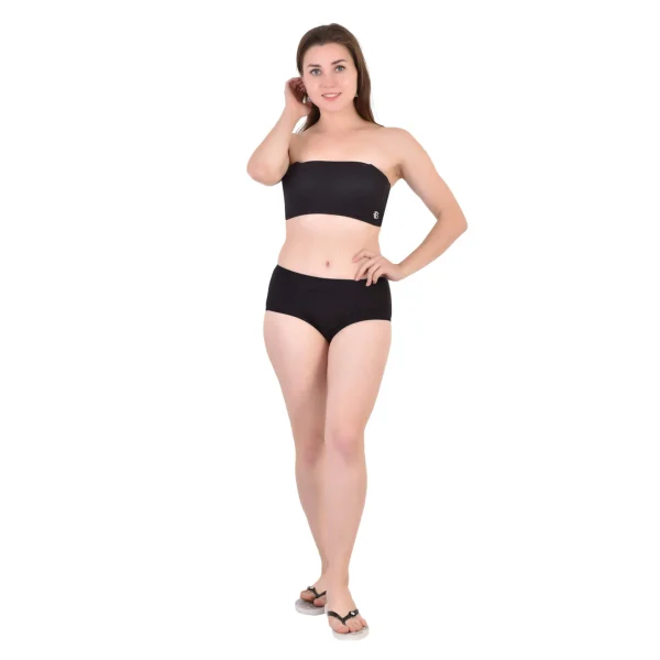 Bamboo Fabric Women's Mid Rise Panty | Red and Black | Pack of 2 - Image 5