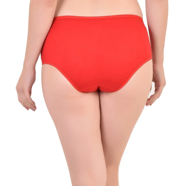 Bamboo Fabric Women's Mid Rise Panty | Red and Black | Pack of 2 - Image 2