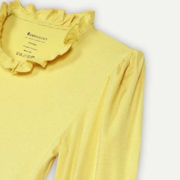 Bamboo Fabric Girl's Ruffle Neck Top | Anti-bacterial, Anti-viral Collection - Image 5