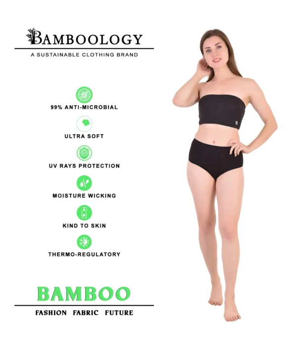 Bamboo Fabric Black Tube Top - Image 3