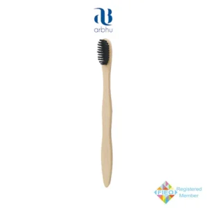 Medium Natural S-Curve Bamboo Toothbrush
