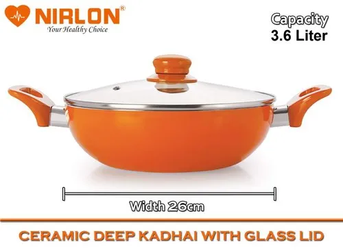 26 cm Nirlon Ceramic Induction Base Deep Kadhai