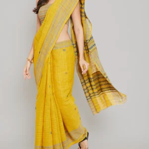 Peace Pure Yellow Saree