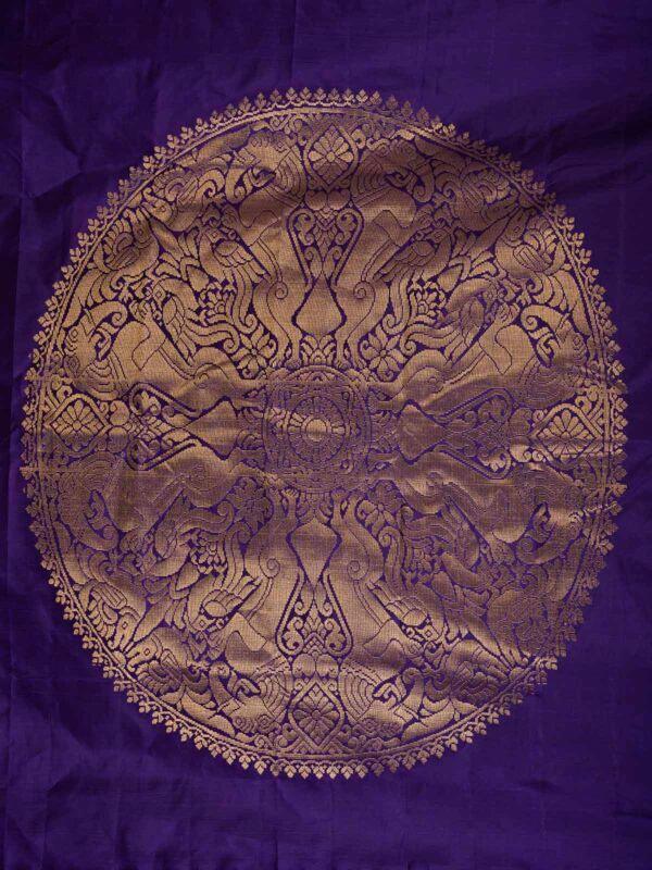 Smoked Aubergine Silk Saree Purple With Blouse Piece - Image 3