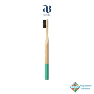 Disposable Bamboo Round Toothbrushes - Charcoal Bristles