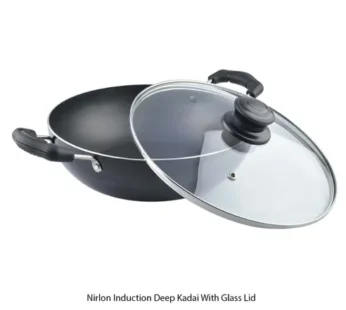 Nirlon Induction Deep Kadai With Glass Lid