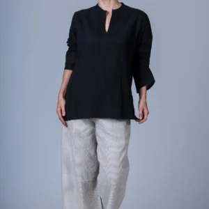 Black Striped Organic Pants