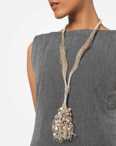 Long Jute Seashell Necklace