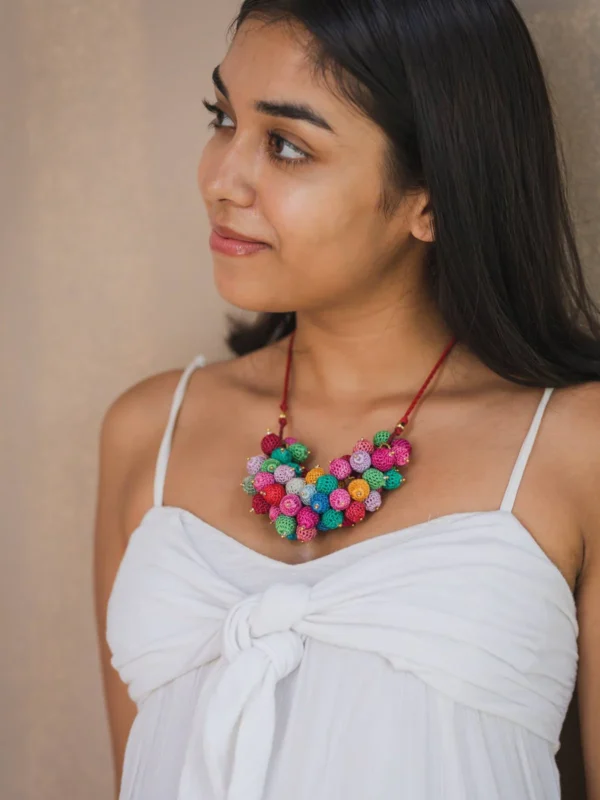 Crochet Guldasta Coral Necklace