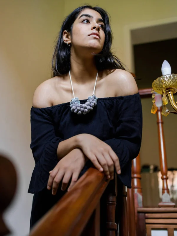 Crochet Devi Silver Necklace